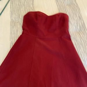 Red strapless dress- size 8 but fits like 6